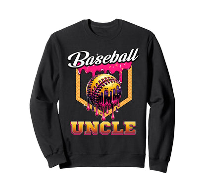 Baseball Uncle Ice Cream Drip Home Sweatshirt - Graphic Print for Adults - T-Shirt, Sweatshirt, Hoodie