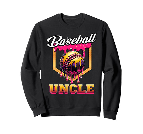 Baseball Uncle Ice Cream Drip Home Sweatshirt - Graphic Print for Adults - T-Shirt, Sweatshirt, Hoodie