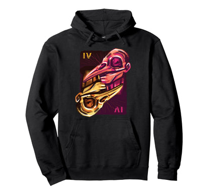 Vaporwave Aesthetic Raven Mask Skull Card Hoodie - Graphic Print Unisex - T-Shirt, Sweatshirt, Hoodie