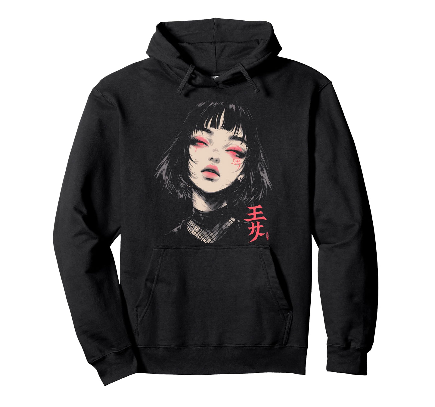 Goth Grunge Demon Anime Waifu Hoodie - Casual Everyday Wear for Adults - T-Shirt, Sweatshirt, Hoodie
