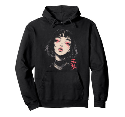 Goth Grunge Demon Anime Waifu Hoodie - Casual Everyday Wear for Adults - T-Shirt, Sweatshirt, Hoodie