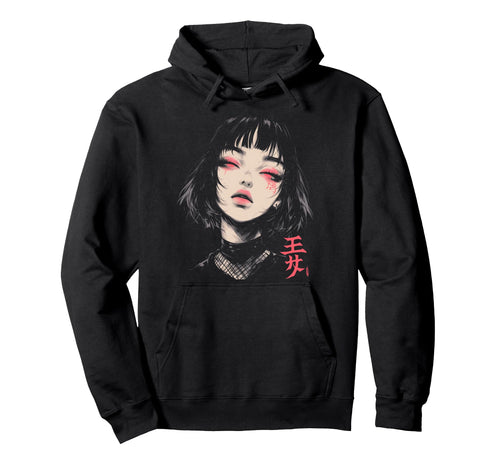Goth Grunge Demon Anime Waifu Hoodie - Casual Everyday Wear for Adults - T-Shirt, Sweatshirt, Hoodie