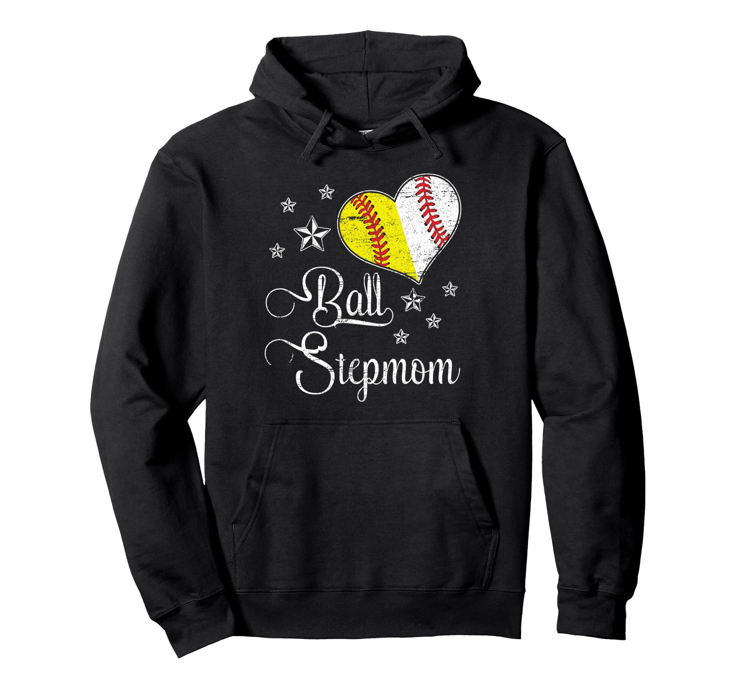 Proud Baseball Softball Stepmom Ball Hoodie - Trendy Graphic Men Women - T-Shirt, Sweatshirt, Hoodie