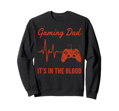 Gaming Dad Gaming Heartbeat Sweatshirt - Custom Art Print for Adults - T-Shirt, Sweatshirt, Hoodie