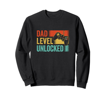 Funny New Dad Fathers Day Dad Level Sweatshirt - Minimalist Print Unisex - T-Shirt, Sweatshirt, Hoodie