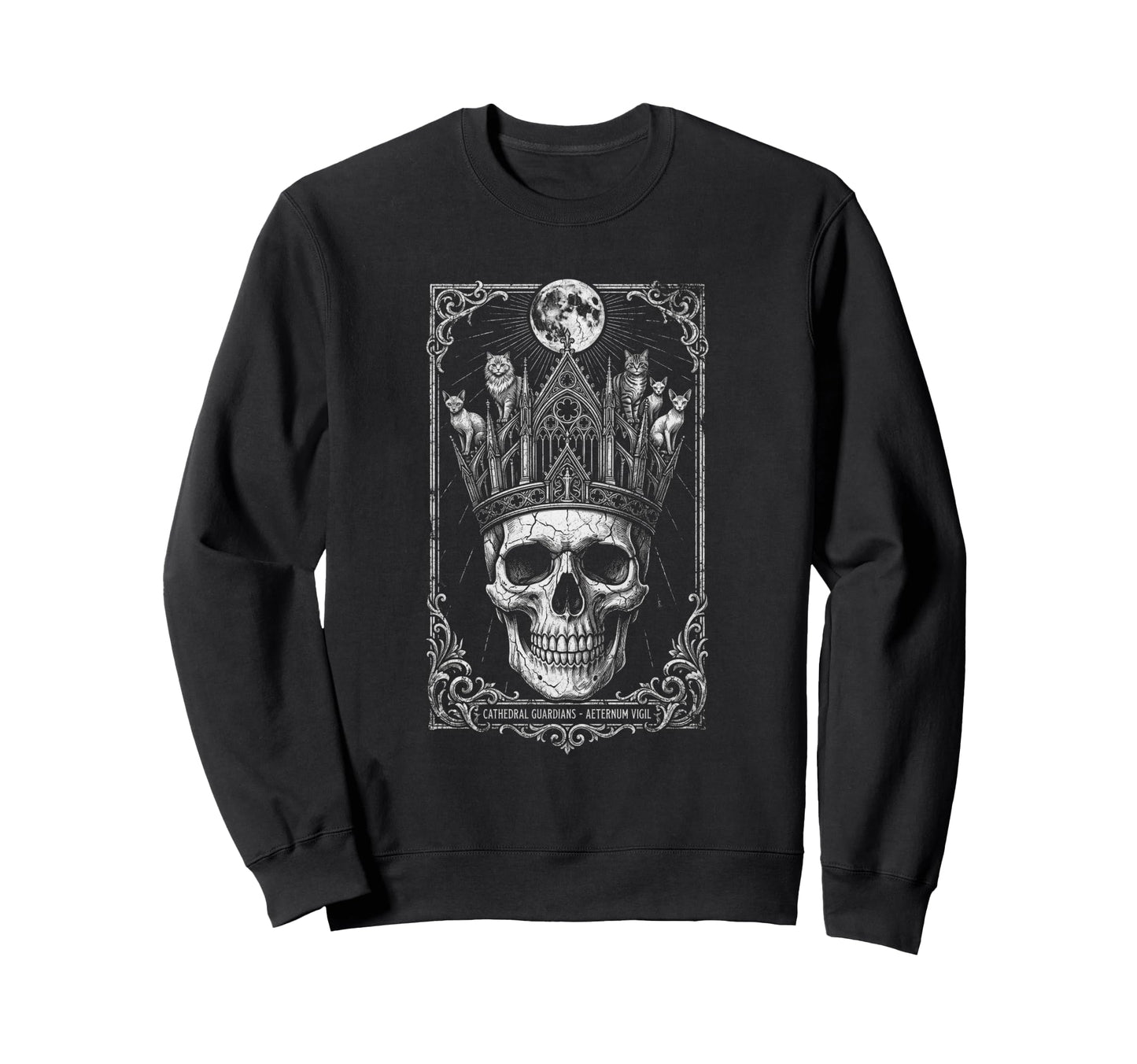 Skull Cat Skeleton Kitty Kitten Sweatshirt - Novelty Apparel Men Women - T-Shirt, Sweatshirt, Hoodie