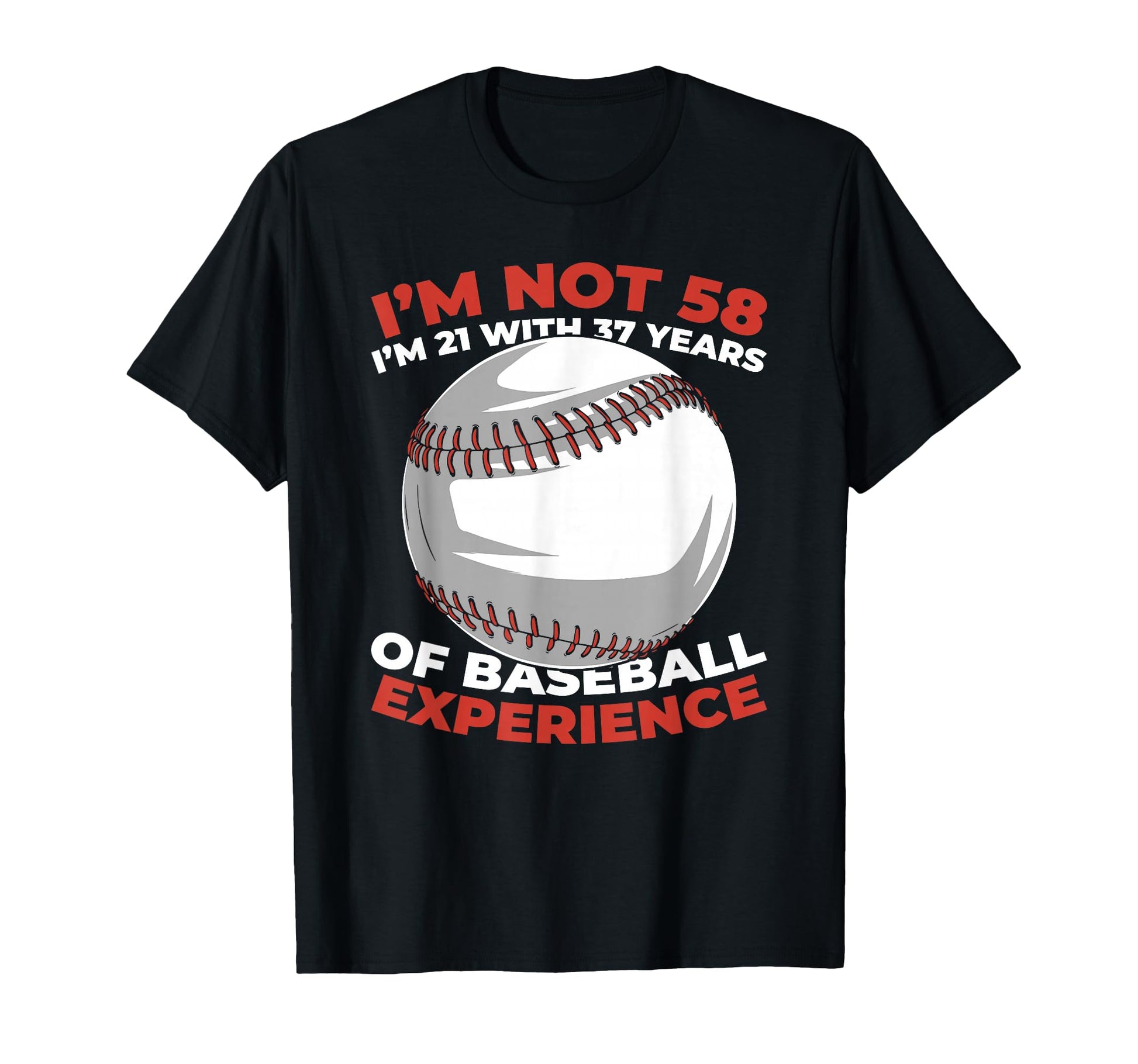 58 Years Old Baseballer Team Player T-Shirt - Unique Graphic Men Women - T-Shirt, Sweatshirt, Hoodie