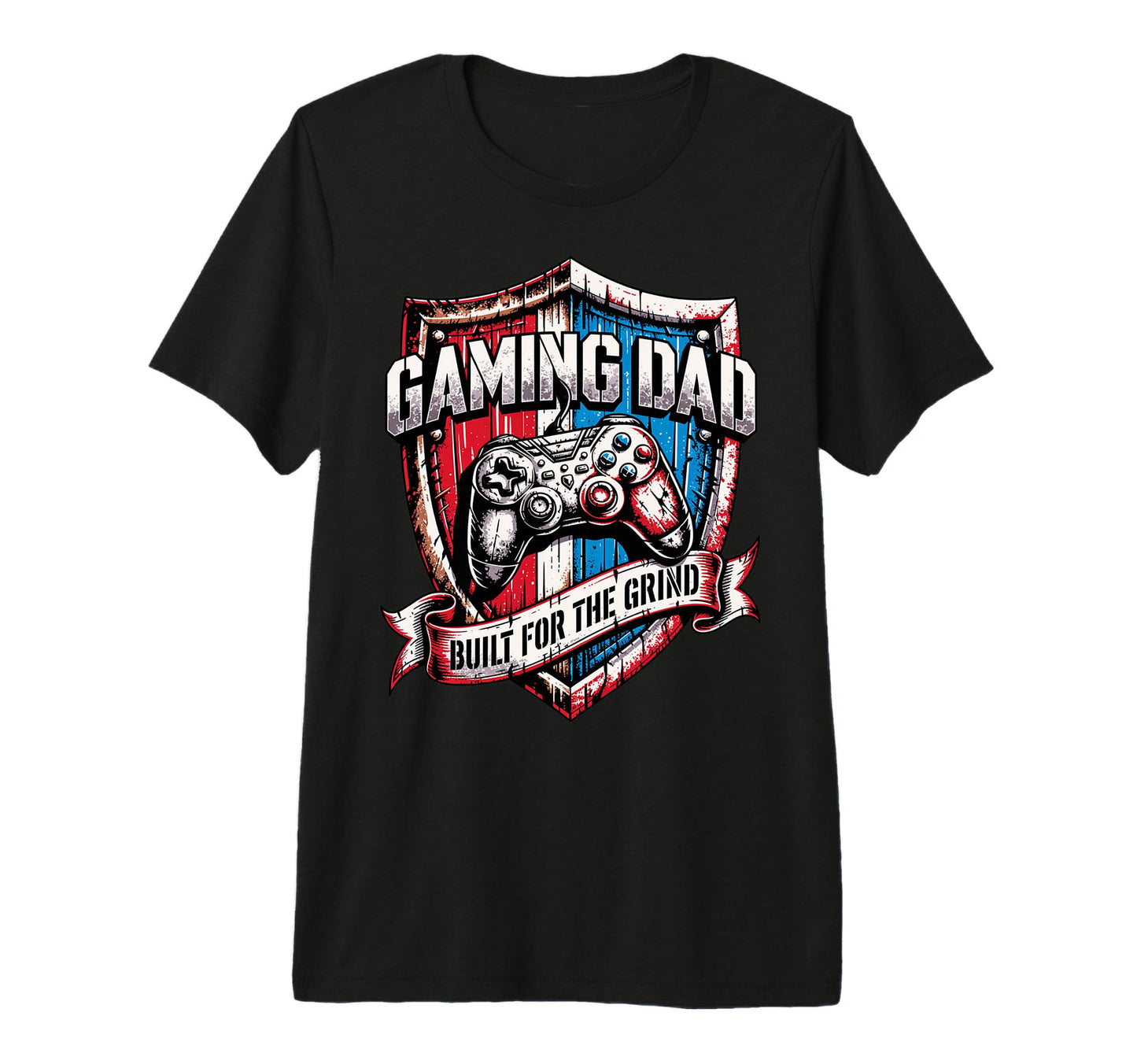 Funny Patriotic Usa Gaming Dad Built T-Shirt - Custom Art Print Unisex - T-Shirt, Sweatshirt, Hoodie