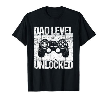 Dad Level Unlocked Gaming Controller T-Shirt - Custom Art Print Unisex - T-Shirt, Sweatshirt, Hoodie
