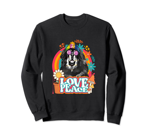 Hippie Mastiff Dog 60S 70S Peace Sweatshirt - Minimalist Print Men Women - T-Shirt, Sweatshirt, Hoodie