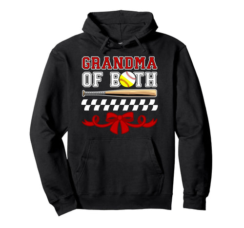Grandma Both Coquette Baseball Hoodie - Aesthetic Graphic for Adults - T-Shirt, Sweatshirt, Hoodie
