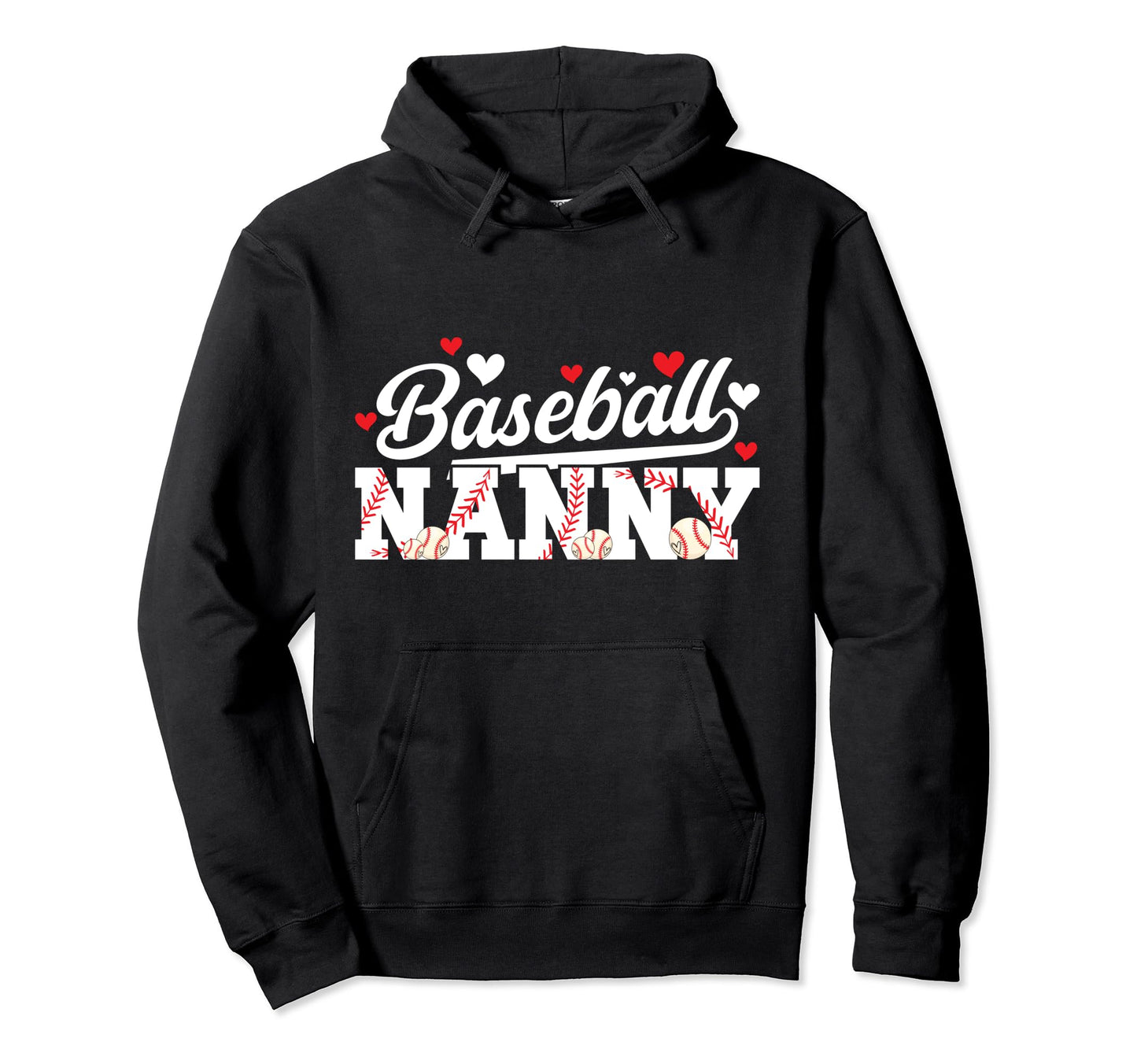 Baseball Nanny Proud Nanny Baseball Hoodie - Minimalist Print for Adults - T-Shirt, Sweatshirt, Hoodie