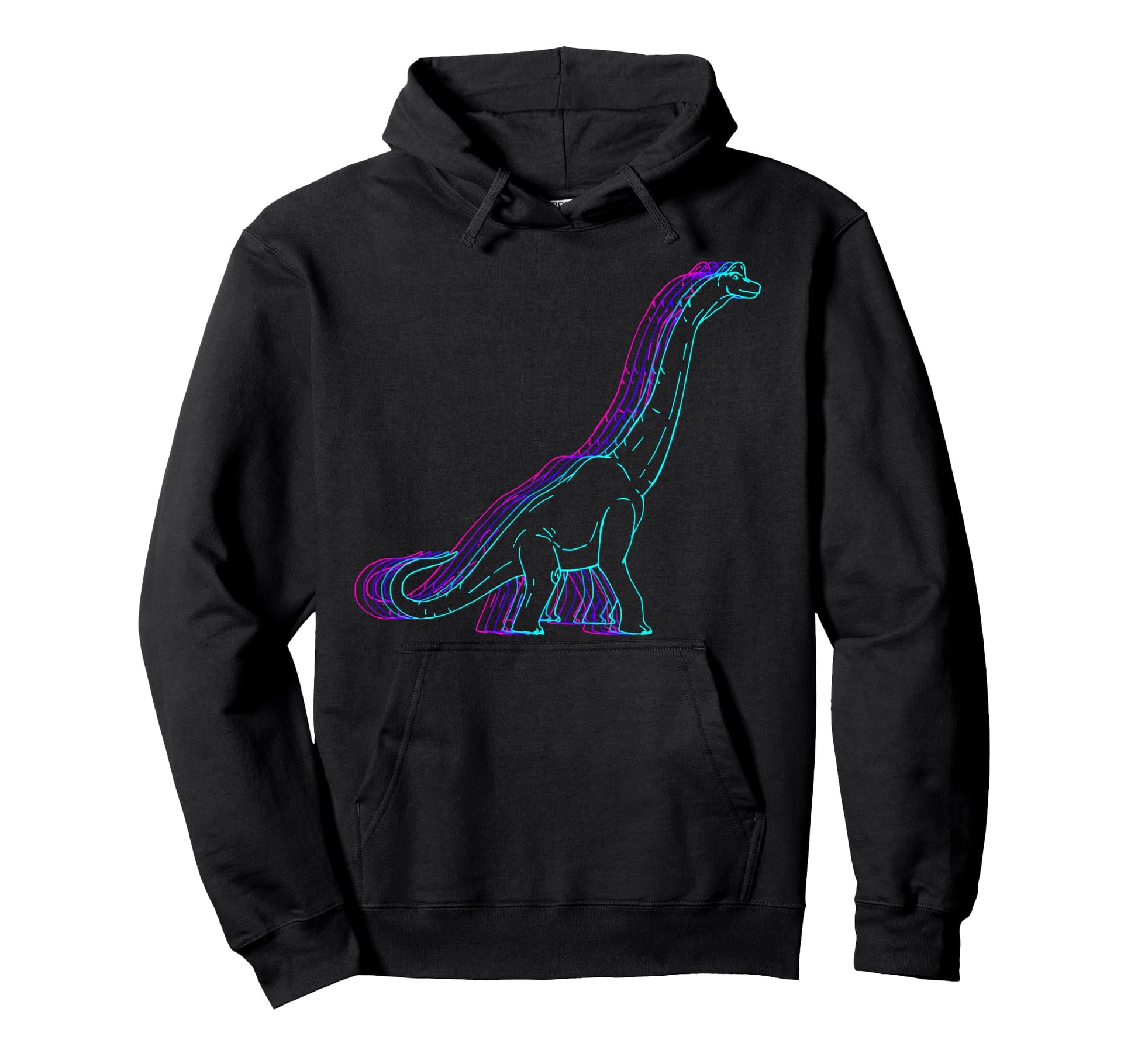 Brachiosaurus Dinosaur Vaporwave Hoodie - Aesthetic Graphic for Adults - T-Shirt, Sweatshirt, Hoodie