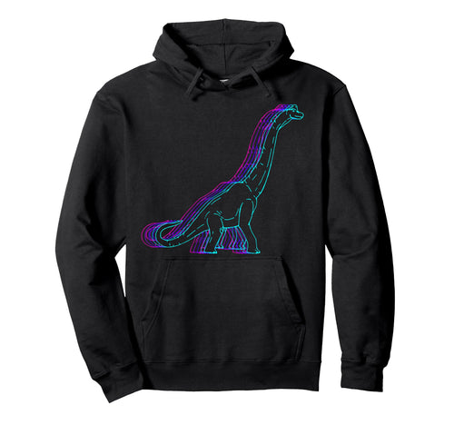 Brachiosaurus Dinosaur Vaporwave Hoodie - Aesthetic Graphic for Adults - T-Shirt, Sweatshirt, Hoodie
