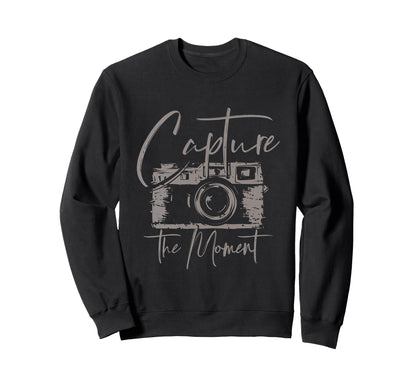 Capture Moment Photography Camera Art Sweatshirt - Graphic Print Unisex - T-Shirt, Sweatshirt, Hoodie
