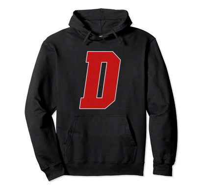 Letter D Monogram Varsity Alphabet Hoodie - Fun Novelty Design Unisex - T-Shirt, Sweatshirt, Hoodie