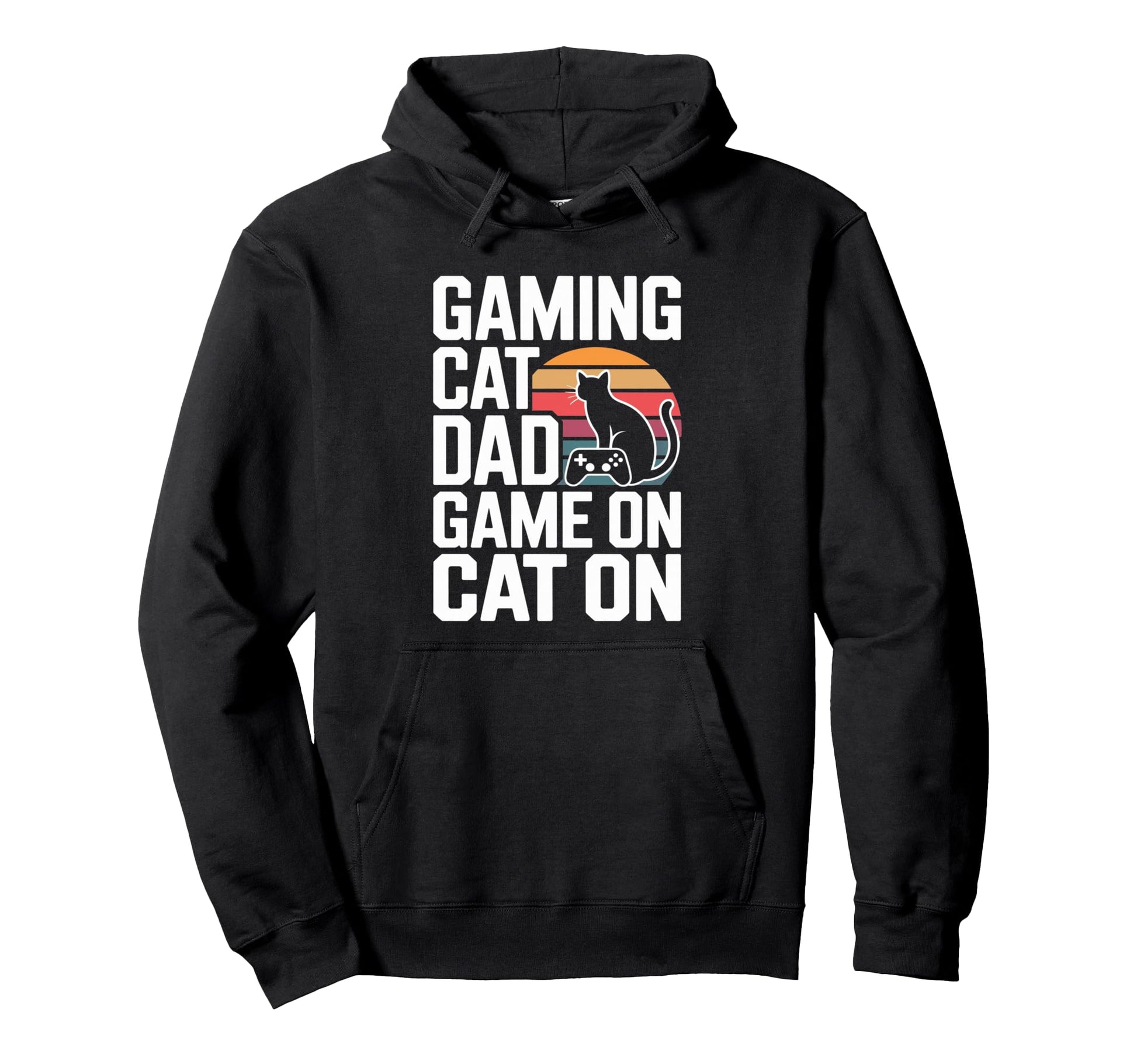Gaming Cat Dad Game Cat Hoodie - Custom Art Print for Adults - T-Shirt, Sweatshirt, Hoodie