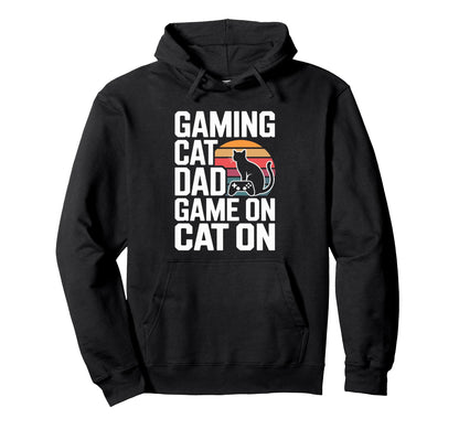 Gaming Cat Dad Game Cat Hoodie - Custom Art Print for Adults - T-Shirt, Sweatshirt, Hoodie