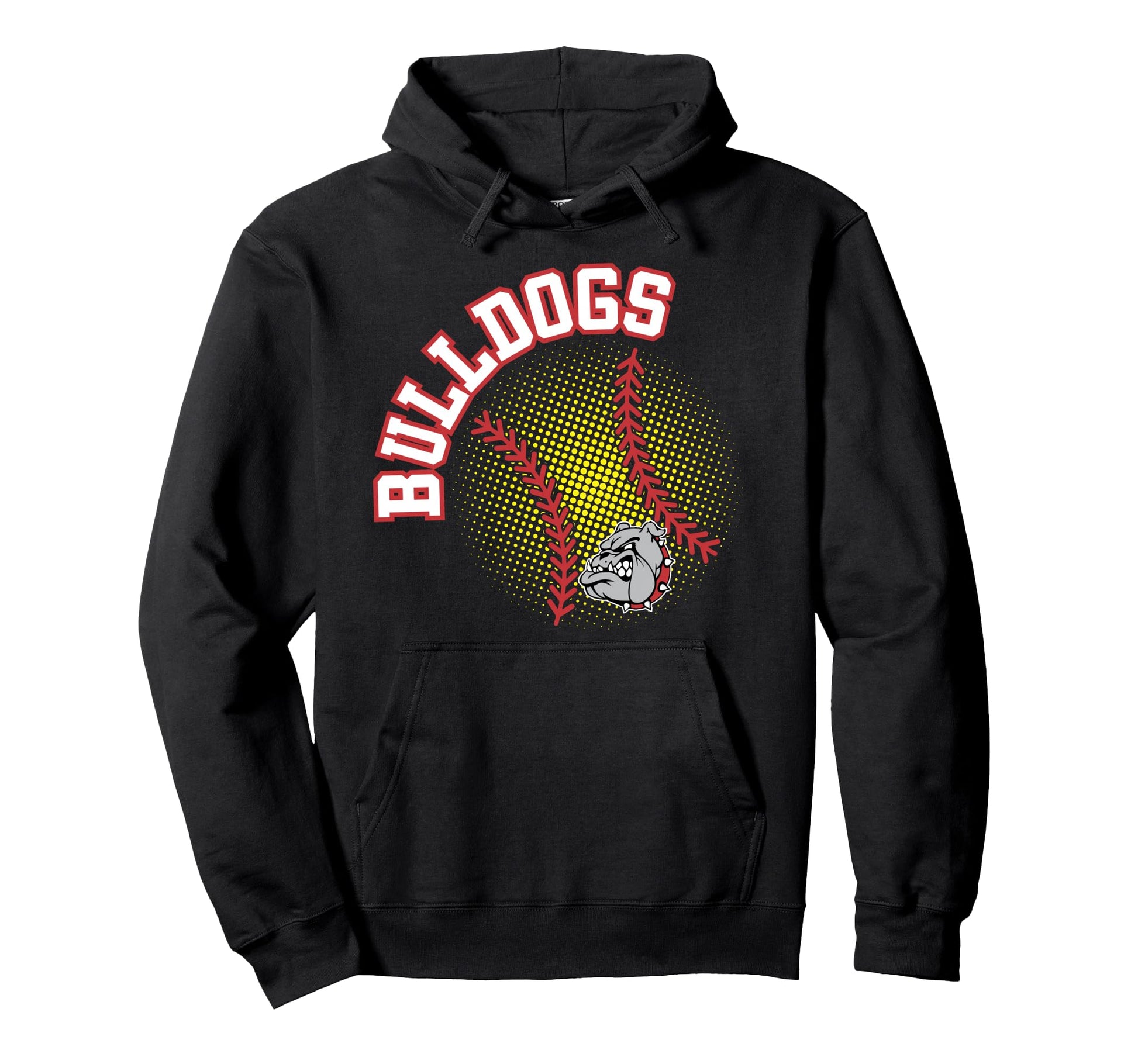Bulldogs Softball Mom Game Day Red Hoodie - Trendy Graphic Men Women - T-Shirt, Sweatshirt, Hoodie