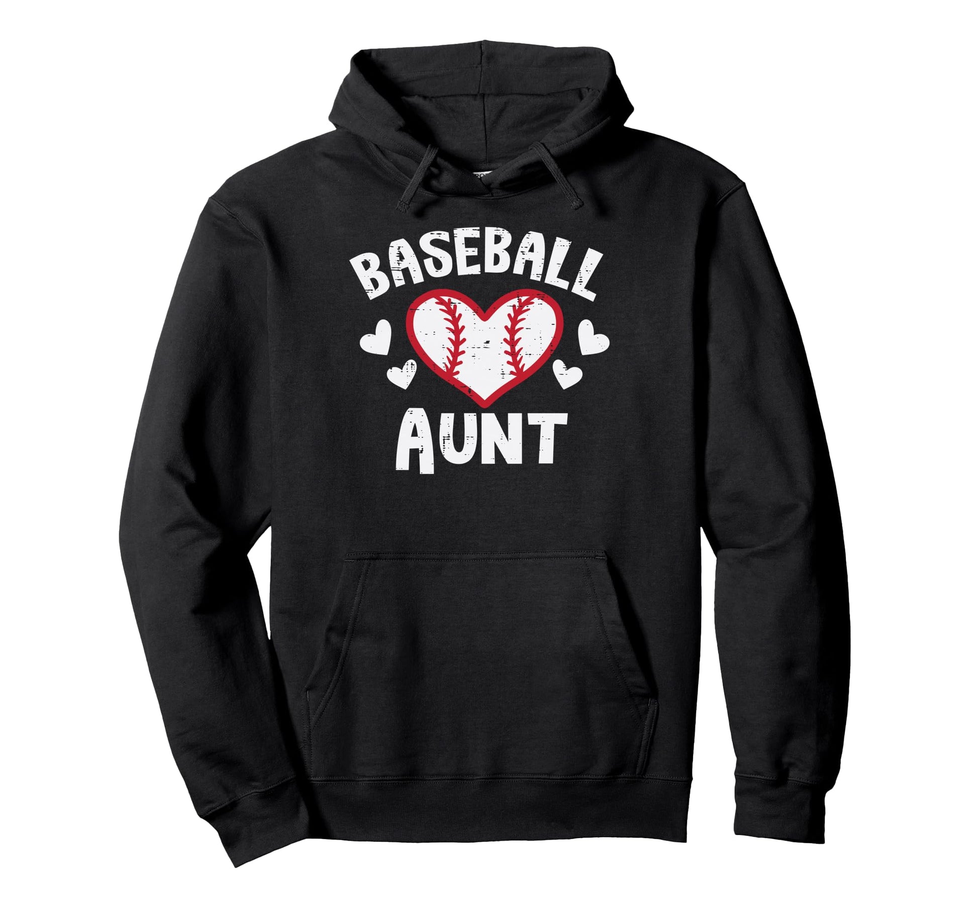 Baseball Aunt Heart Family Matching Aunty Hoodie - Unique Graphic Unisex - T-Shirt, Sweatshirt, Hoodie