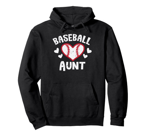 Baseball Aunt Heart Family Matching Aunty Hoodie - Unique Graphic Unisex - T-Shirt, Sweatshirt, Hoodie