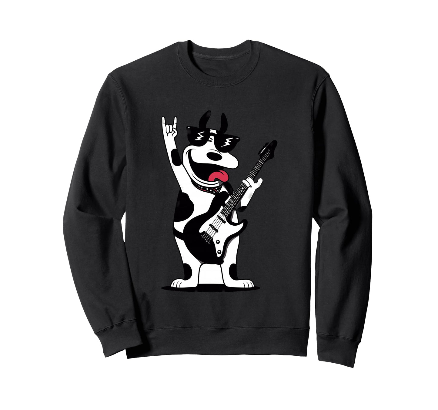 Rock Dog Guitar Player Funny Pet Sweatshirt - Trendy Graphic Unisex - T-Shirt, Sweatshirt, Hoodie