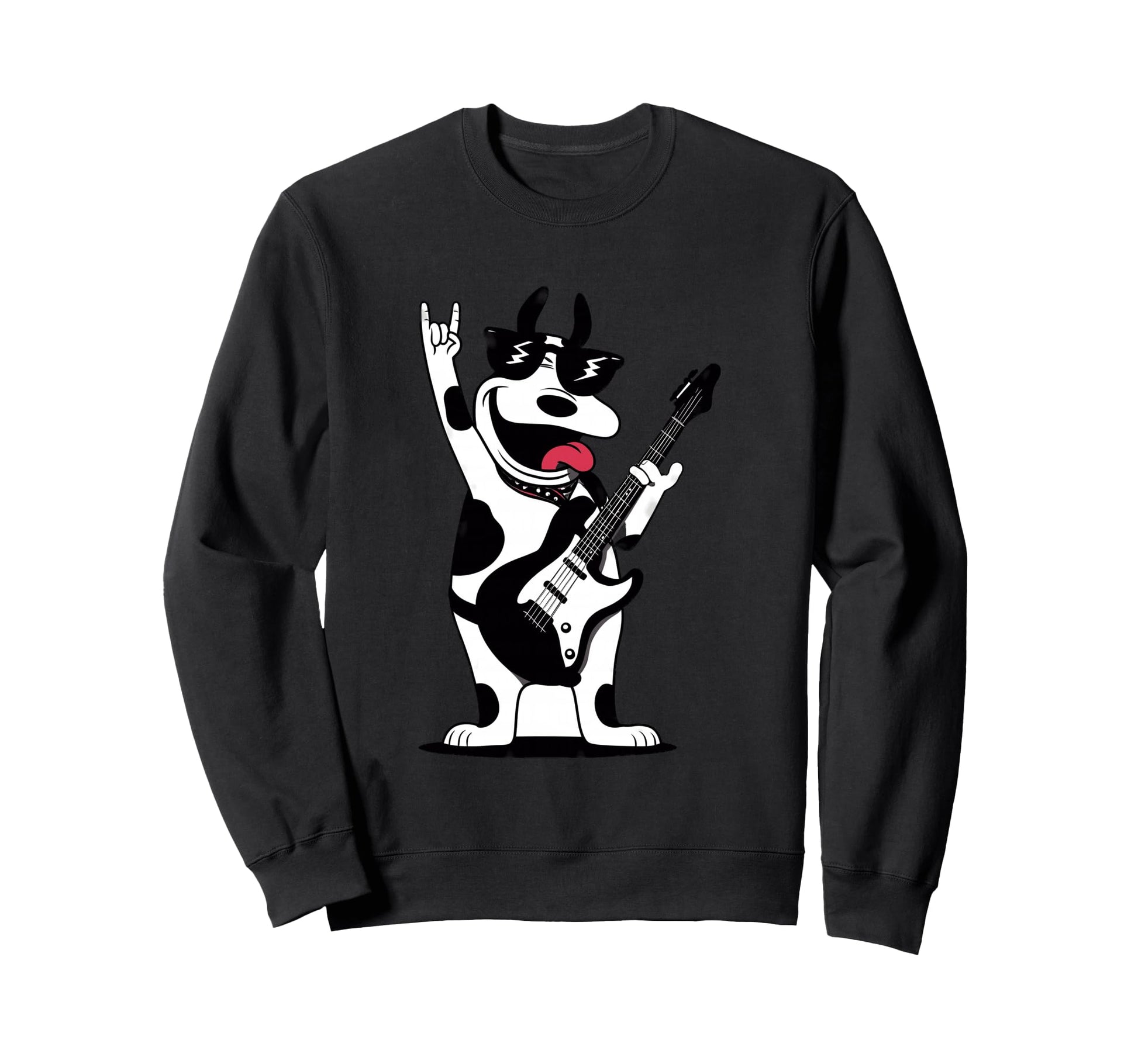 Rock Dog Guitar Player Funny Pet Sweatshirt - Trendy Graphic Unisex - T-Shirt, Sweatshirt, Hoodie