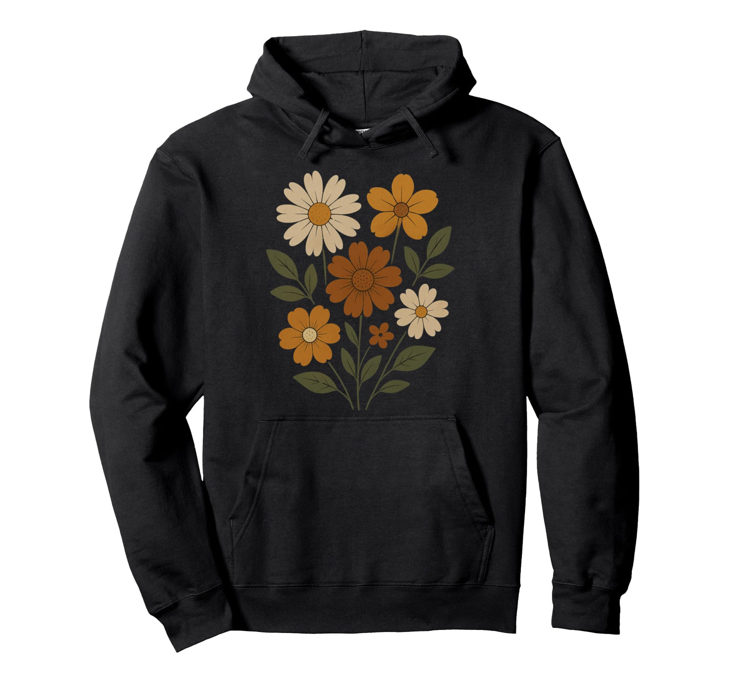 Boho Wildflower Earthy Floral Art Hoodie - Fun Novelty Design Unisex - T-Shirt, Sweatshirt, Hoodie