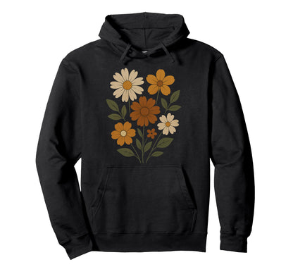 Boho Wildflower Earthy Floral Art Hoodie - Fun Novelty Design Unisex - T-Shirt, Sweatshirt, Hoodie