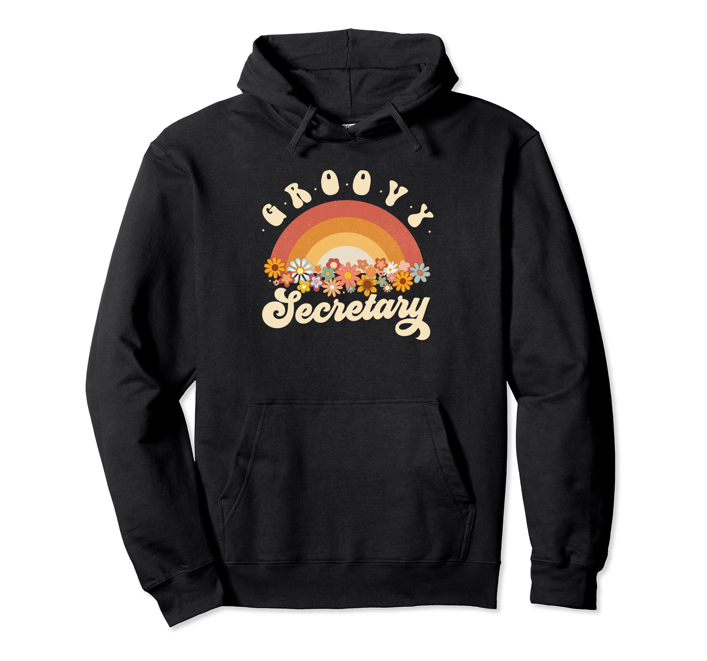 Groovy Secretary Rainbow Colorful Hoodie - Streetwear Style for Adults - T-Shirt, Sweatshirt, Hoodie