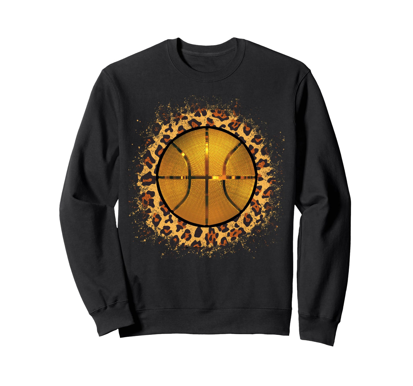 Golden Basketball Leopard Basketball Sweatshirt - Novelty Apparel Unisex - T-Shirt, Sweatshirt, Hoodie
