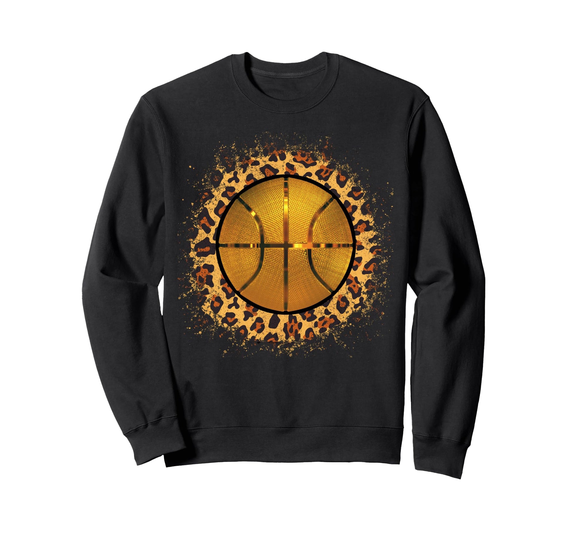 Golden Basketball Leopard Basketball Sweatshirt - Novelty Apparel Unisex - T-Shirt, Sweatshirt, Hoodie