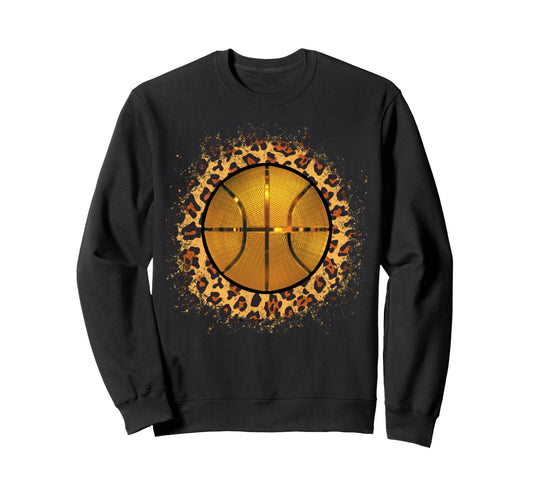 Golden Basketball Leopard Basketball Sweatshirt - Novelty Apparel Unisex - T-Shirt, Sweatshirt, Hoodie