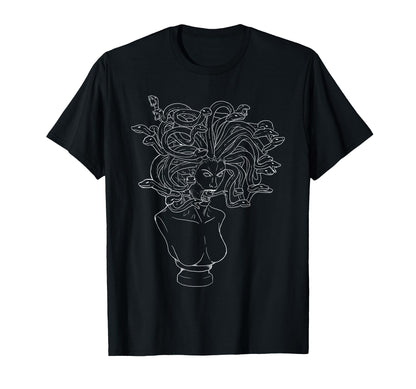 Medusa Snakes Statue Drawing T-Shirt - Casual Everyday Wear Men Women - T-Shirt, Sweatshirt, Hoodie