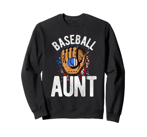 Baseball Aunt Usa Flag Sweatshirt - Custom Art Print for Adults - T-Shirt, Sweatshirt, Hoodie