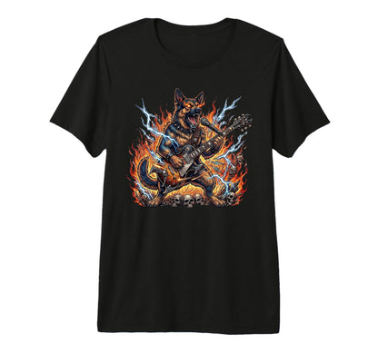 Heavy Metal Dog Guitar Rock Animal Tri T-Shirt - Unique Graphic Unisex - T-Shirt, Sweatshirt, Hoodie