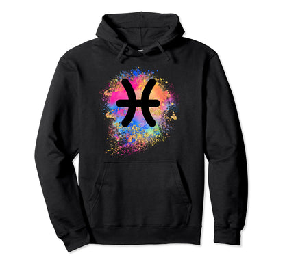 Rainbow Pisces Birthday February Hoodie - Fun Novelty Design Men Women - T-Shirt, Sweatshirt, Hoodie