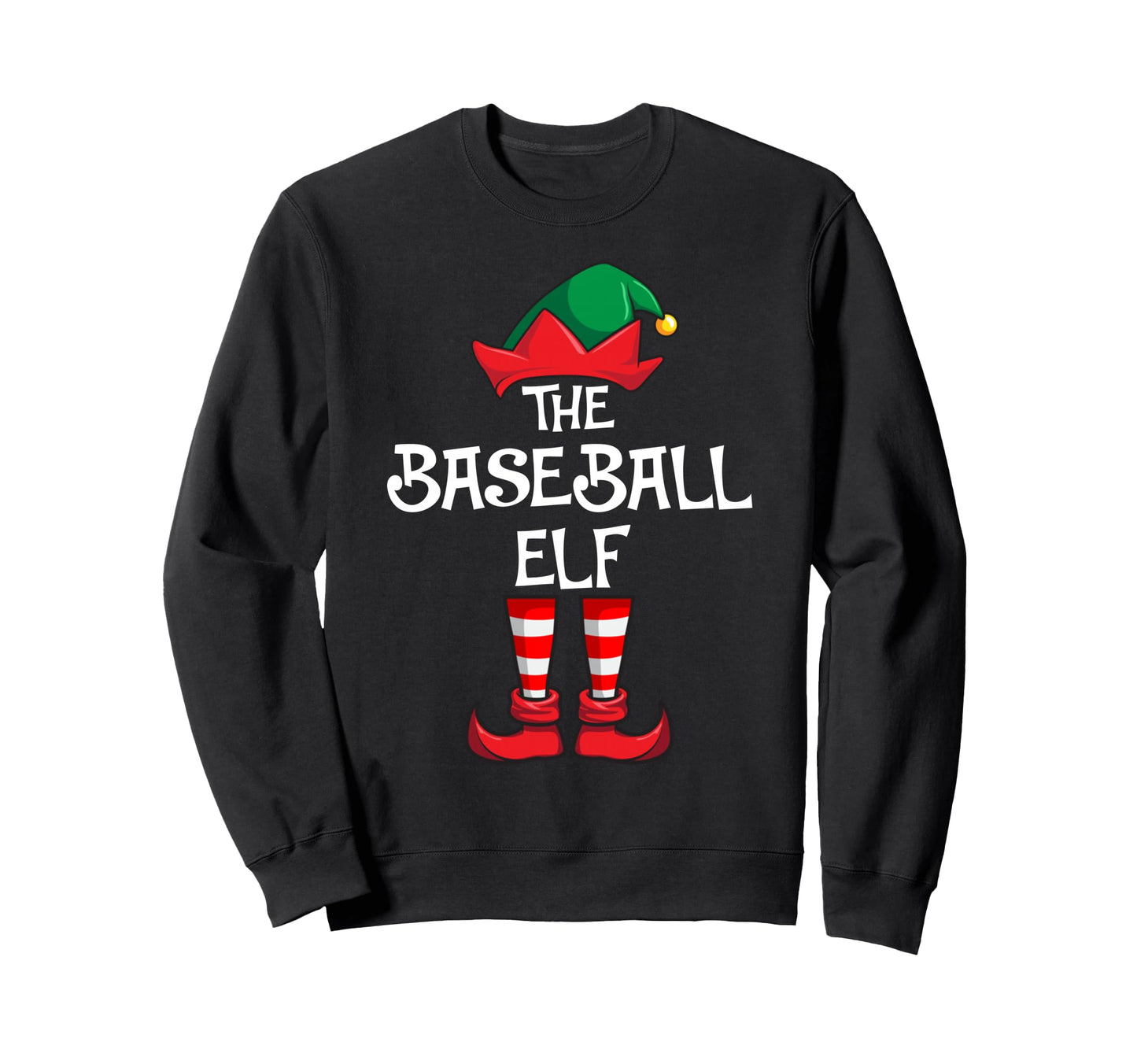 Funny Baseball Elf Matching Family Sweatshirt - Minimalist Print Men Women - T-Shirt, Sweatshirt, Hoodie