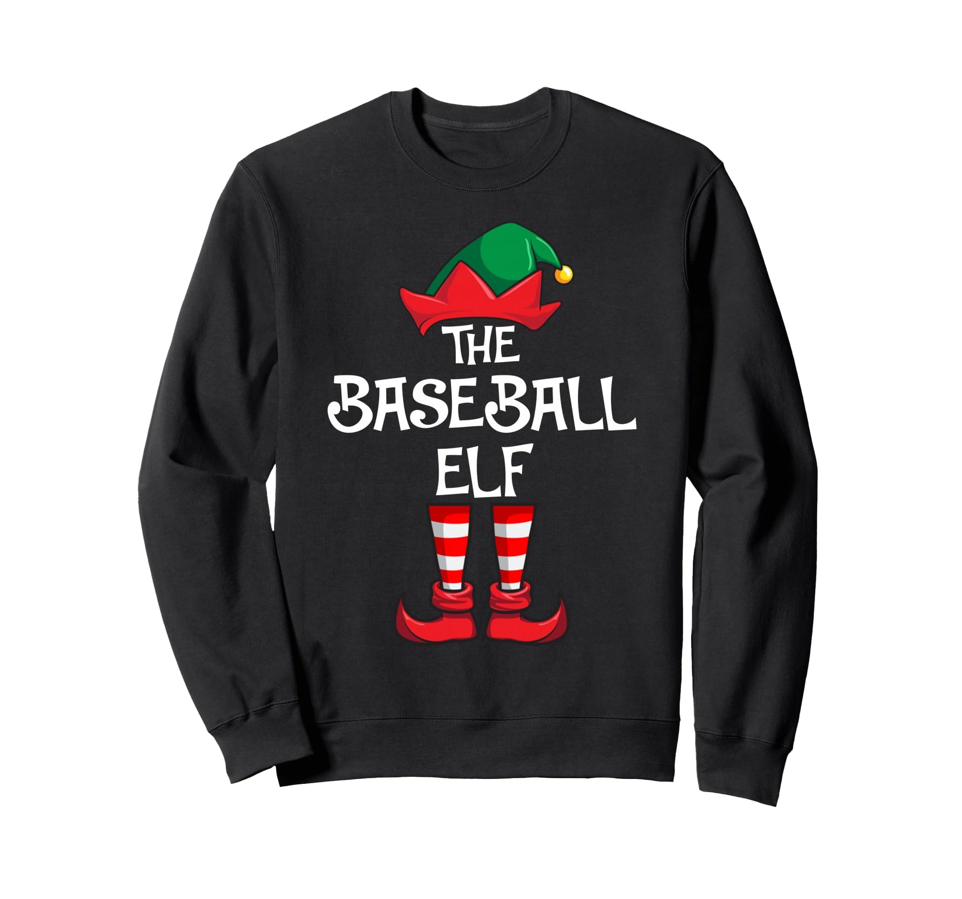Funny Baseball Elf Matching Family Sweatshirt - Minimalist Print Men Women - T-Shirt, Sweatshirt, Hoodie