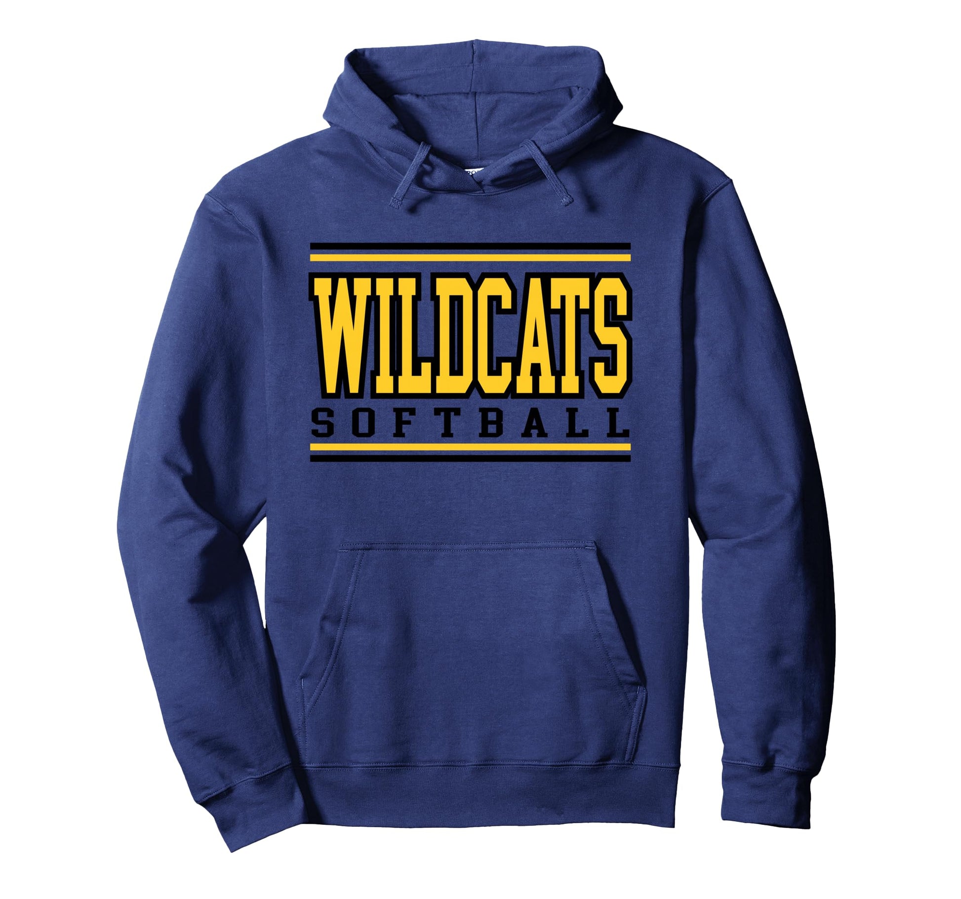 Wildcats Softball Mom Game Day Yellow Hoodie - Graphic Print Men Women - T-Shirt, Sweatshirt, Hoodie