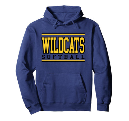 Wildcats Softball Mom Game Day Yellow Hoodie - Graphic Print Men Women - T-Shirt, Sweatshirt, Hoodie