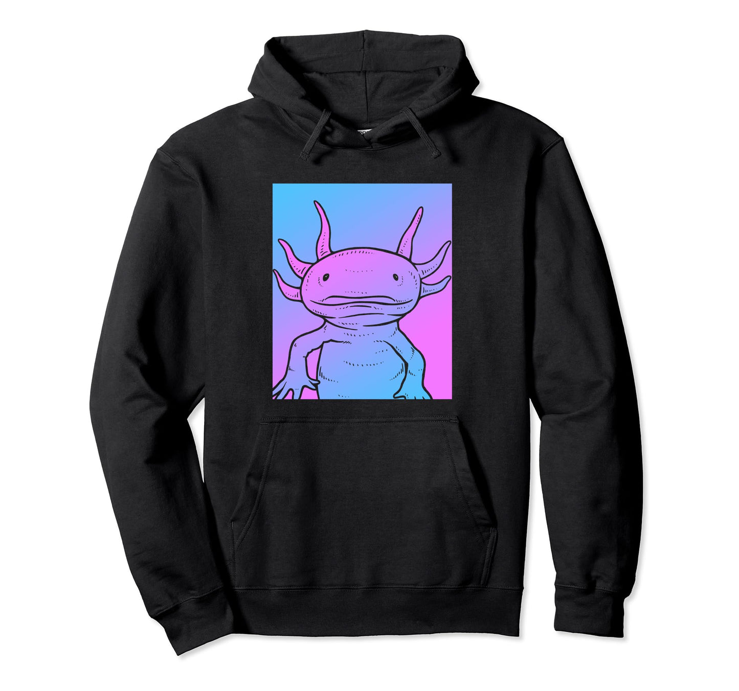 Vaporwave Axolotl Aesthetic Hoodie - Casual Everyday Wear for Adults - T-Shirt, Sweatshirt, Hoodie