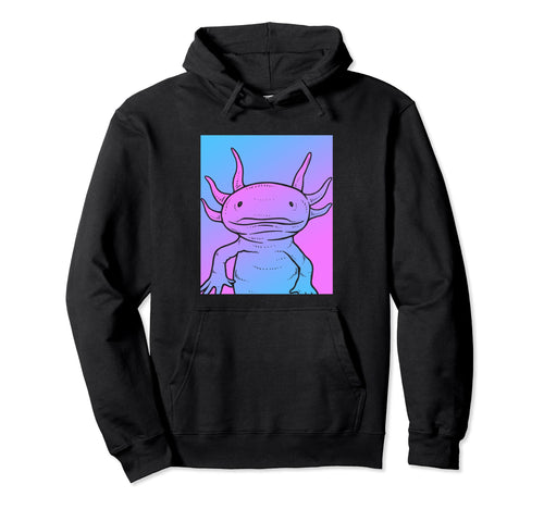 Vaporwave Axolotl Aesthetic Hoodie - Casual Everyday Wear for Adults - T-Shirt, Sweatshirt, Hoodie