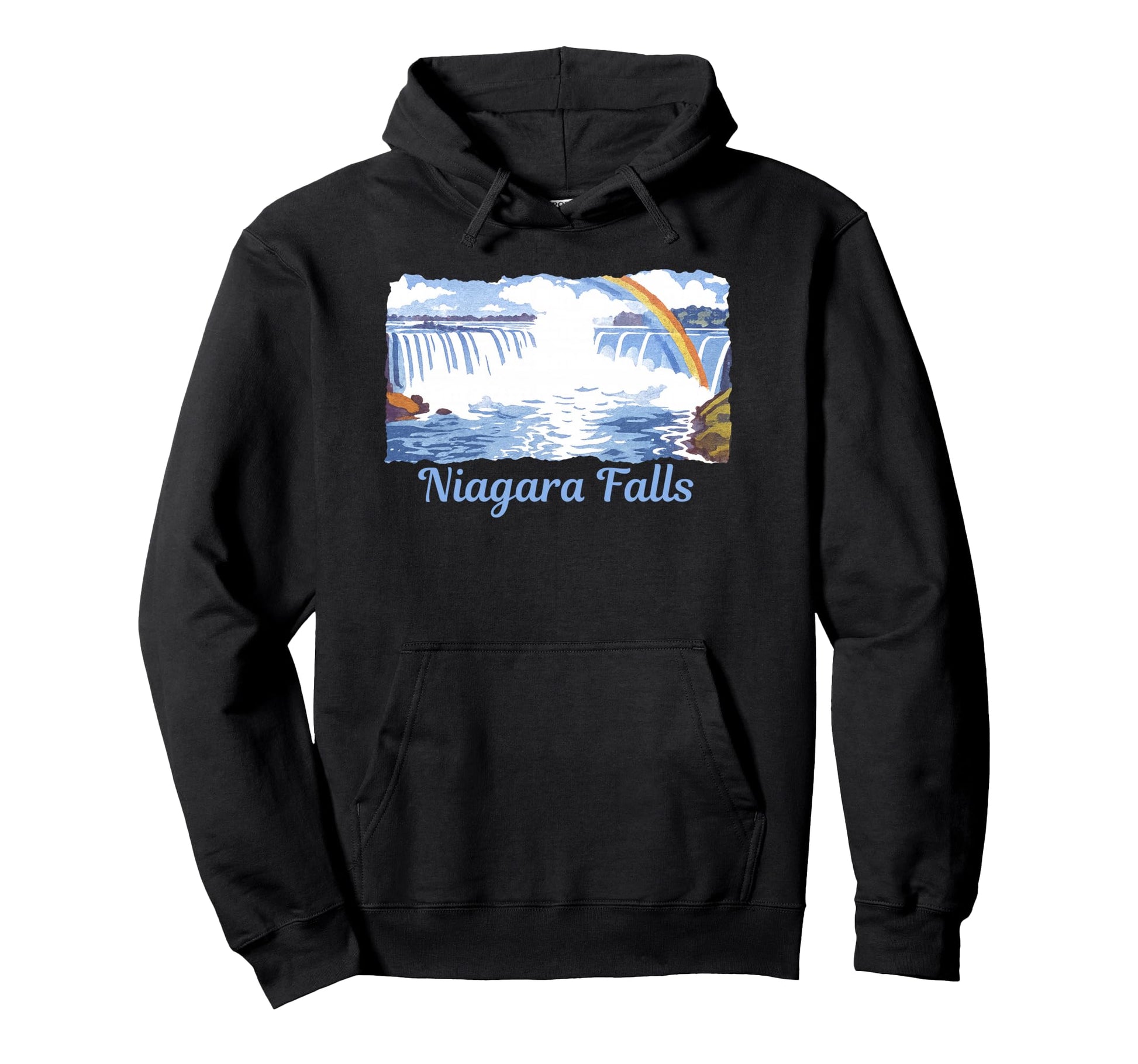 Niagara Falls Waterfall Rainbow Hoodie - Aesthetic Graphic for Adults - T-Shirt, Sweatshirt, Hoodie