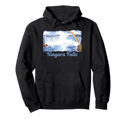 Niagara Falls Waterfall Rainbow Hoodie - Aesthetic Graphic for Adults - T-Shirt, Sweatshirt, Hoodie