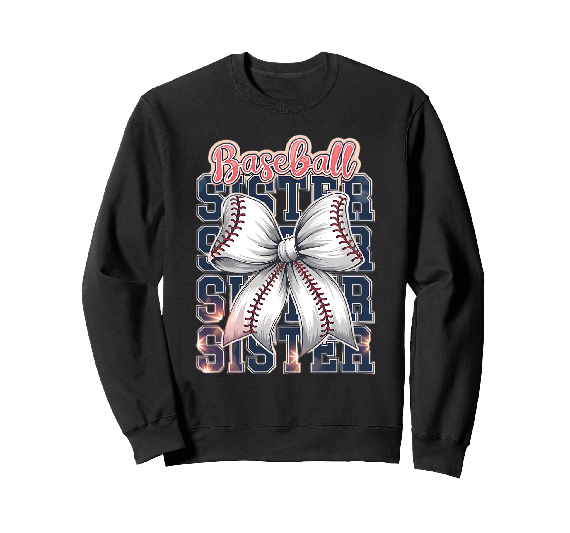 Baseball Sister Coquette Bow Sweatshirt - Trendy Graphic Unisex - T-Shirt, Sweatshirt, Hoodie