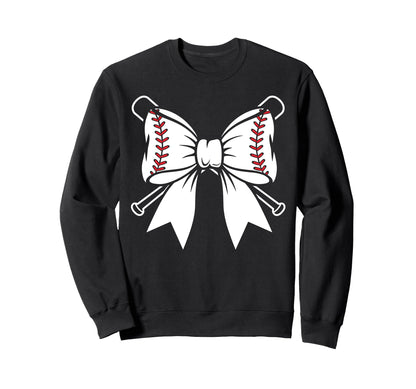 Baseball Bow Bats Coquette Sweatshirt - Custom Art Print Men Women - T-Shirt, Sweatshirt, Hoodie