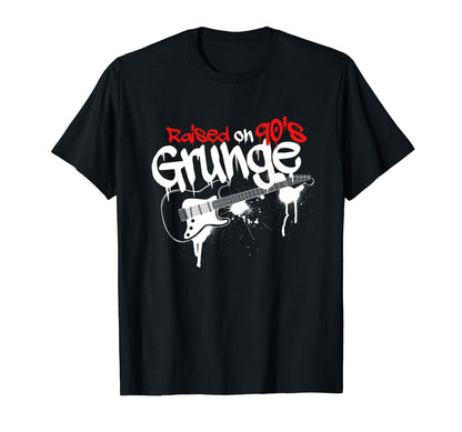 Raised 90S Grunge Rock Music Lover T-Shirt - Aesthetic Graphic Men Women - T-Shirt, Sweatshirt, Hoodie