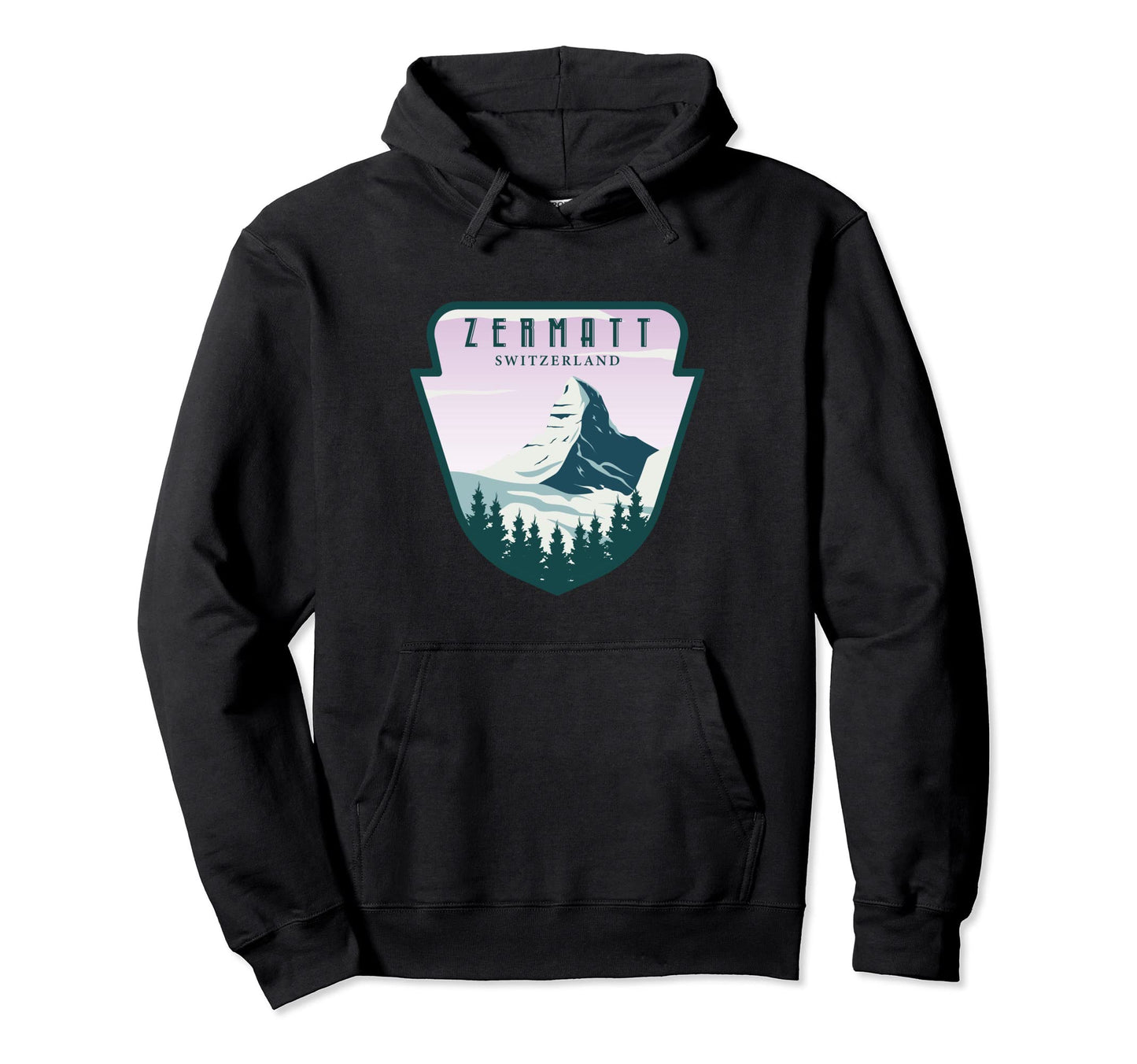 Zermatt Switzerland Snow Ski Hoodie - Novelty Apparel for Adults - T-Shirt, Sweatshirt, Hoodie