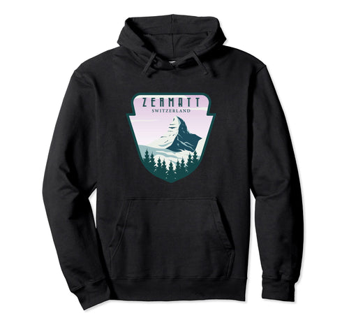 Zermatt Switzerland Snow Ski Hoodie - Novelty Apparel for Adults - T-Shirt, Sweatshirt, Hoodie